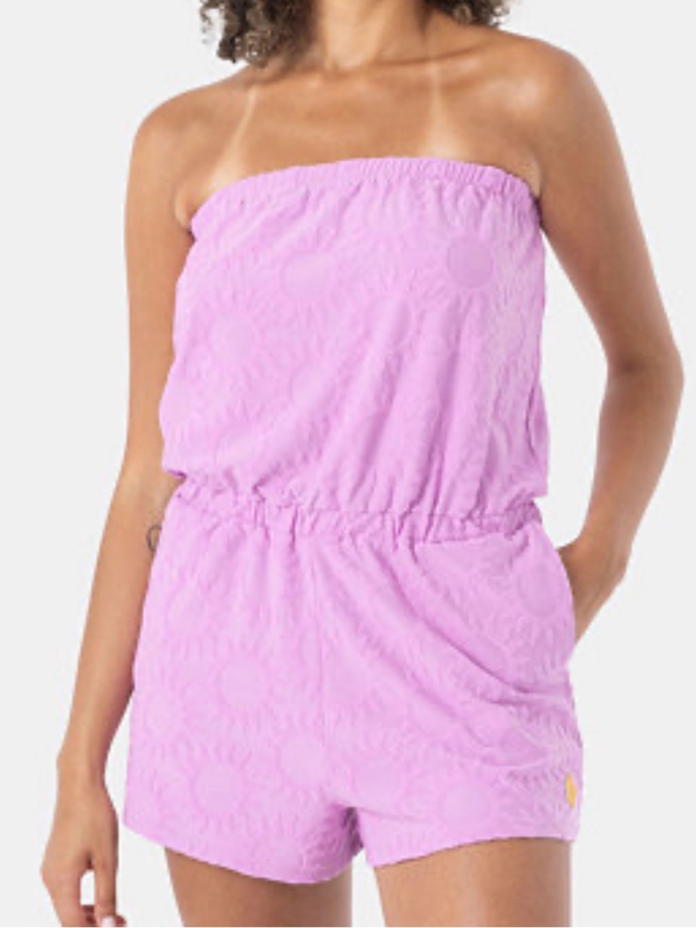 Light Purple Strapless Sunburst Romper